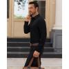 Alimens & Gentle Mens Dress Shirts Long Sleeve 4 Way Stretch Solid Collared Button Down Shirt Regular Fit Formal Business(Black)