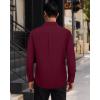 Alimens & Gentle Mens Dress Shirts Long Sleeve 4 Way Stretch Solid Collared Button Down Shirt Regular Fit Formal Business(Burgundy)