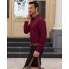 Alimens & Gentle Mens Dress Shirts Long Sleeve 4 Way Stretch Solid Collared Button Down Shirt Regular Fit Formal Business(Burgundy)