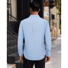 Alimens & Gentle Mens Dress Shirts Long Sleeve 4 Way Stretch Solid Collared Button Down Shirt Regular Fit Formal Business(Light Blue)
