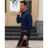 Alimens & Gentle Mens Dress Shirts Long Sleeve 4 Way Stretch Solid Collared Button Down Shirt Regular Fit Formal Business(Navy Blue)