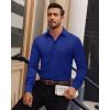 Alimens & Gentle Mens Dress Shirts Long Sleeve 4 Way Stretch Solid Collared Button Down Shirt Regular Fit Formal Business(Royal Blue)