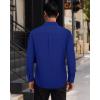 Alimens & Gentle Mens Dress Shirts Long Sleeve 4 Way Stretch Solid Collared Button Down Shirt Regular Fit Formal Business(Royal Blue)