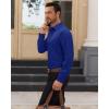 Alimens & Gentle Mens Dress Shirts Long Sleeve 4 Way Stretch Solid Collared Button Down Shirt Regular Fit Formal Business(Royal Blue)