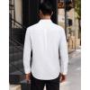 Alimens & Gentle Mens Dress Shirts Long Sleeve 4 Way Stretch Solid Collared Button Down Shirt Regular Fit Formal Business(White)