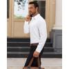 Alimens & Gentle Mens Dress Shirts Long Sleeve 4 Way Stretch Solid Collared Button Down Shirt Regular Fit Formal Business(White)
