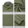 Alimens & Gentle Mens Dress Shirts Long Sleeve Button Down Shirt Men Wrinkle Free Contrast Collar Shirts(Army Green)