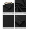 Alimens & Gentle Mens Dress Shirts Long Sleeve Button Down Shirt Men Wrinkle Free Contrast Collar Shirts(Black-champagne)