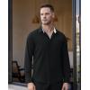 Alimens & Gentle Mens Dress Shirts Long Sleeve Button Down Shirt Men Wrinkle Free Contrast Collar Shirts(Black-champagne)