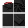 Alimens & Gentle Mens Dress Shirts Long Sleeve Button Down Shirt Men Wrinkle Free Contrast Collar Shirts(Black-red Polka Dots)