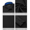 Alimens & Gentle Mens Dress Shirts Long Sleeve Button Down Shirt Men Wrinkle Free Contrast Collar Shirts(Black-royal Blue)
