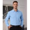 Alimens & Gentle Mens Dress Shirts Long Sleeve Button Down Shirt Men Wrinkle Free Contrast Collar Shirts(Blue-polka Dots)