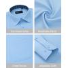 Alimens & Gentle Mens Dress Shirts Long Sleeve Button Down Shirt Men Wrinkle Free Contrast Collar Shirts(Blue-polka Dots)