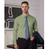 Alimens & Gentle Mens Dress Shirts Long Sleeve Button Down Shirt Men Wrinkle Free Contrast Collar Shirts(Green)
