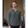Alimens & Gentle Mens Dress Shirts Long Sleeve Button Down Shirt Men Wrinkle Free Contrast Collar Shirts(Grey)