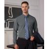 Alimens & Gentle Mens Dress Shirts Long Sleeve Button Down Shirt Men Wrinkle Free Contrast Collar Shirts(Grey)