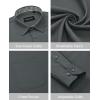 Alimens & Gentle Mens Dress Shirts Long Sleeve Button Down Shirt Men Wrinkle Free Contrast Collar Shirts(Grey)