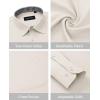 Alimens & Gentle Mens Dress Shirts Long Sleeve Button Down Shirt Men Wrinkle Free Contrast Collar Shirts(Ivory Purple)