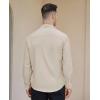 Alimens & Gentle Mens Dress Shirts Long Sleeve Button Down Shirt Men Wrinkle Free Contrast Collar Shirts(Khaki)