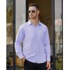 Alimens & Gentle Mens Dress Shirts Long Sleeve Button Down Shirt Men Wrinkle Free Contrast Collar Shirts(Lavender)