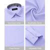 Alimens & Gentle Mens Dress Shirts Long Sleeve Button Down Shirt Men Wrinkle Free Contrast Collar Shirts(Lavender)