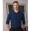 Alimens & Gentle Mens Dress Shirts Long Sleeve Button Down Shirt Men Wrinkle Free Contrast Collar Shirts(Navy Blue)