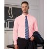 Alimens & Gentle Mens Dress Shirts Long Sleeve Button Down Shirt Men Wrinkle Free Contrast Collar Shirts(Pink)
