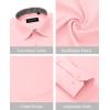Alimens & Gentle Mens Dress Shirts Long Sleeve Button Down Shirt Men Wrinkle Free Contrast Collar Shirts(Pink)
