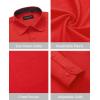 Alimens & Gentle Mens Dress Shirts Long Sleeve Button Down Shirt Men Wrinkle Free Contrast Collar Shirts(Red-black Polka Dots)
