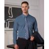 Alimens & Gentle Mens Dress Shirts Long Sleeve Button Down Shirt Men Wrinkle Free Contrast Collar Shirts(Steel Blue)
