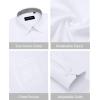 Alimens & Gentle Mens Dress Shirts Long Sleeve Button Down Shirt Men Wrinkle Free Contrast Collar Shirts(White)