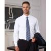 Alimens & Gentle Mens Dress Shirts Long Sleeve Button Down Shirt Men Wrinkle Free Contrast Collar Shirts(White)