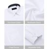 Alimens & Gentle Mens Dress Shirts Long Sleeve Button Down Shirt Men Wrinkle Free Contrast Collar Shirts(White-black Polka Dots)