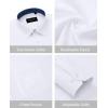 Alimens & Gentle Mens Dress Shirts Long Sleeve Button Down Shirt Men Wrinkle Free Contrast Collar Shirts(White-royal Blue)