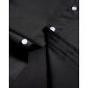 Alimens & Gentle Men’s Dress Shirts Long Sleeve Stretch Shirts Solid Button Down Shirt with Pocket(Contrast Button-1-black)