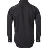 Alimens & Gentle Men’s Dress Shirts Long Sleeve Stretch Shirts Solid Button Down Shirt with Pocket(Contrast Button-1-black)