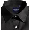 Alimens & Gentle Men’s Dress Shirts Long Sleeve Stretch Shirts Solid Button Down Shirt with Pocket(Contrast Button-1-black)