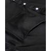 Alimens & Gentle Men’s Dress Shirts Long Sleeve Stretch Shirts Solid Button Down Shirt with Pocket(Contrast Button-1-black)