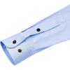 Alimens & Gentle Men’s Dress Shirts Long Sleeve Stretch Shirts Solid Button Down Shirt with Pocket(Contrast Button-blue)