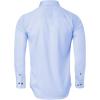 Alimens & Gentle Men’s Dress Shirts Long Sleeve Stretch Shirts Solid Button Down Shirt with Pocket(Contrast Button-blue)