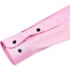 Alimens & Gentle Men’s Dress Shirts Long Sleeve Stretch Shirts Solid Button Down Shirt with Pocket(Contrast Button-pink)