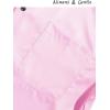 Alimens & Gentle Men’s Dress Shirts Long Sleeve Stretch Shirts Solid Button Down Shirt with Pocket(Contrast Button-pink)