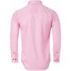Alimens & Gentle Men’s Dress Shirts Long Sleeve Stretch Shirts Solid Button Down Shirt with Pocket(Contrast Button-pink)