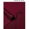 Alimens & Gentle Men’s Dress Shirts Long Sleeve Stretch Shirts Solid Button Down Shirt with Pocket(Contrast Button-red)