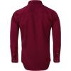 Alimens & Gentle Men’s Dress Shirts Long Sleeve Stretch Shirts Solid Button Down Shirt with Pocket(Contrast Button-red)