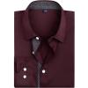 Alimens & Gentle Men’s Dress Shirts Long Sleeve Stretch Wrinkle-Free Business Casual Collar Contrast Button Down Shirt(Wine)