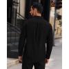 Alimens & Gentle Mens Dress Shirts Long Sleeve Wrinkle Free Stretch Solid Button Down Shirt Casual Wedding Dating Dress Shirt(Black)