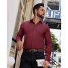 Alimens & Gentle Mens Dress Shirts Long Sleeve Wrinkle Free Stretch Solid Button Down Shirt Casual Wedding Dating Dress Shirt(Burgundy)