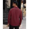 Alimens & Gentle Mens Dress Shirts Long Sleeve Wrinkle Free Stretch Solid Button Down Shirt Casual Wedding Dating Dress Shirt(Burgundy)