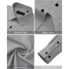Alimens & Gentle Mens Dress Shirts Long Sleeve Wrinkle Free Stretch Solid Button Down Shirt Casual Wedding Dating Dress Shirt(Grey)